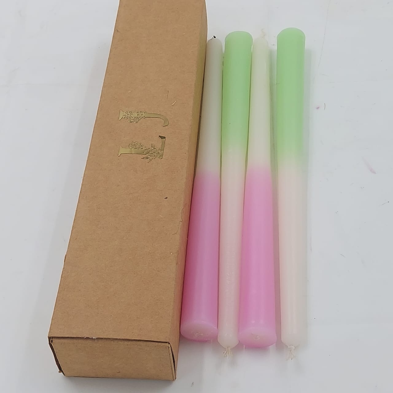 Set of 4 Taper Candles in pastel Hues