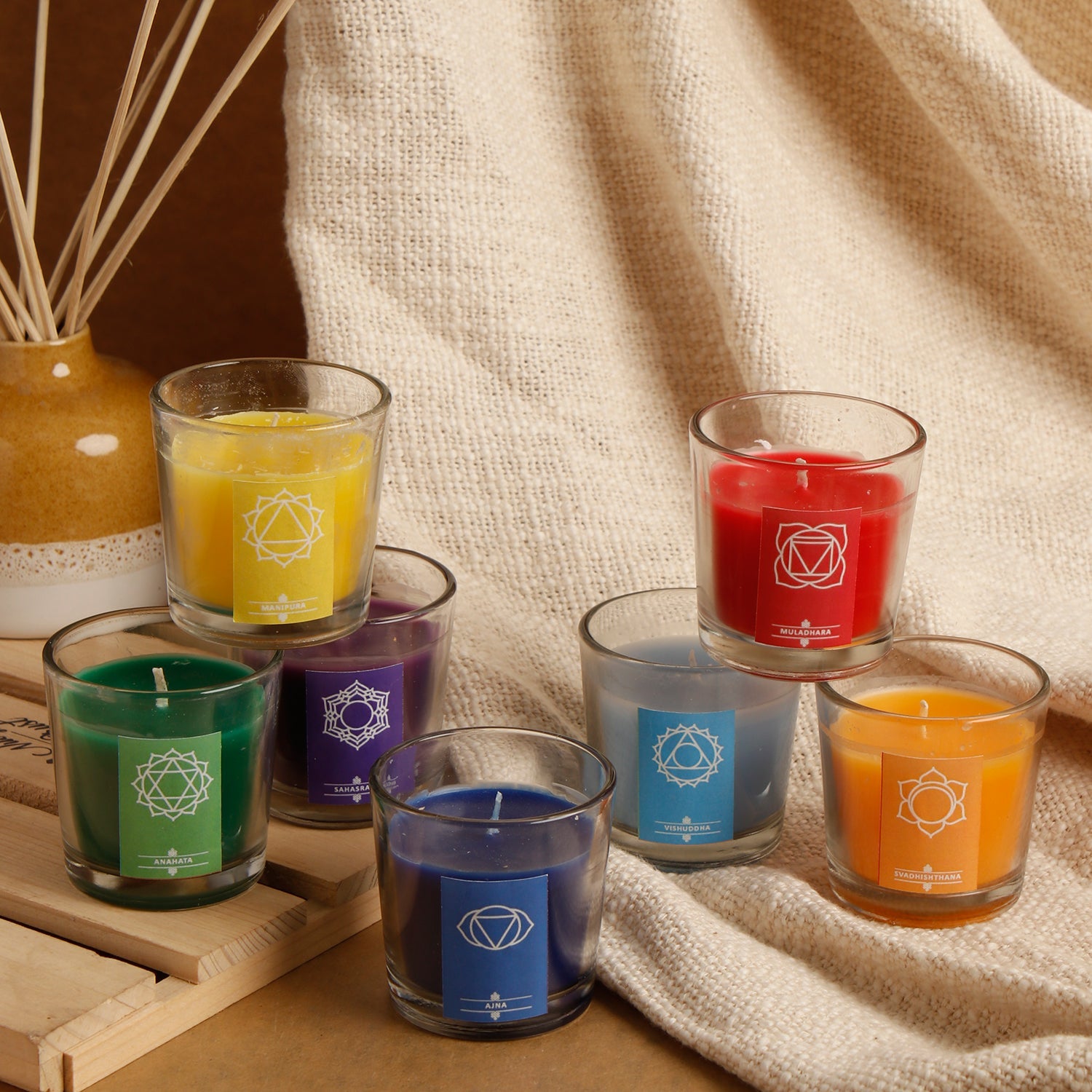 Chakra candles deals